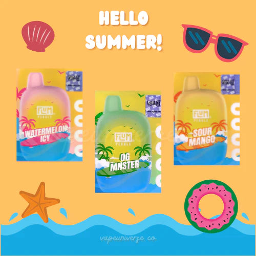 New Flum Pebble Flavors Sour Mango, OG MNSTER AND WATERMELON ICY