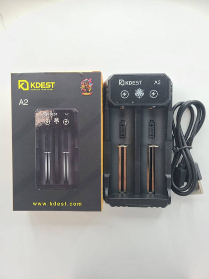 KDEST A2 Battery Charger Dual-Slot Fast & Safe Charging KDEST A2 Battery Charger Dual-Slot Fast & Safe Charging